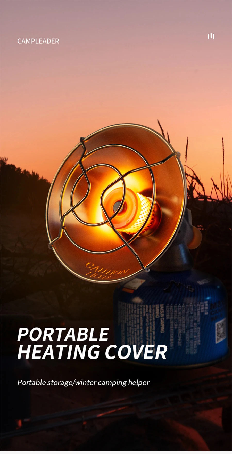 Portable Mini Gas Camping Heater with Propane Adapter