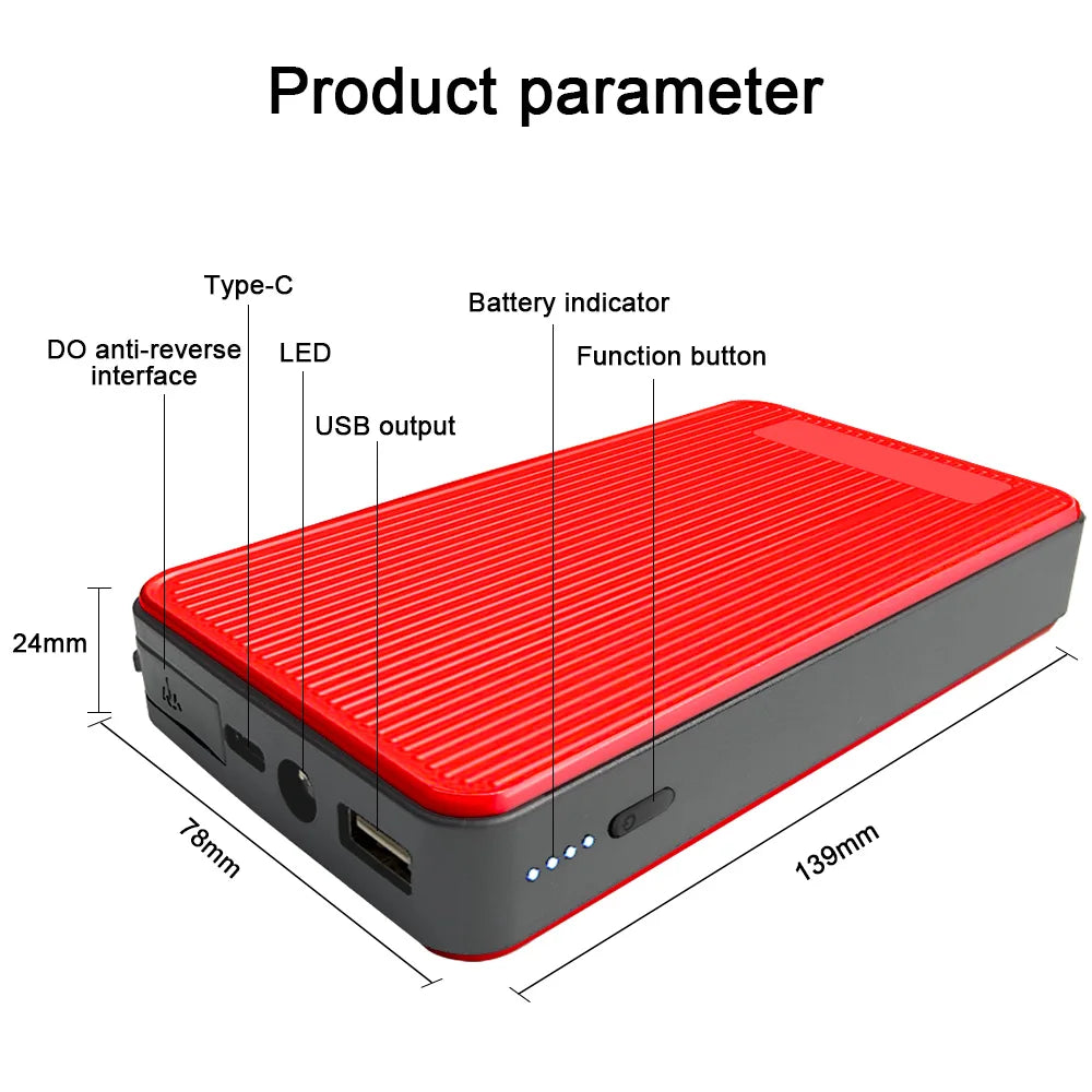 Avviatore portatile per batteria auto 1200A e power bank
