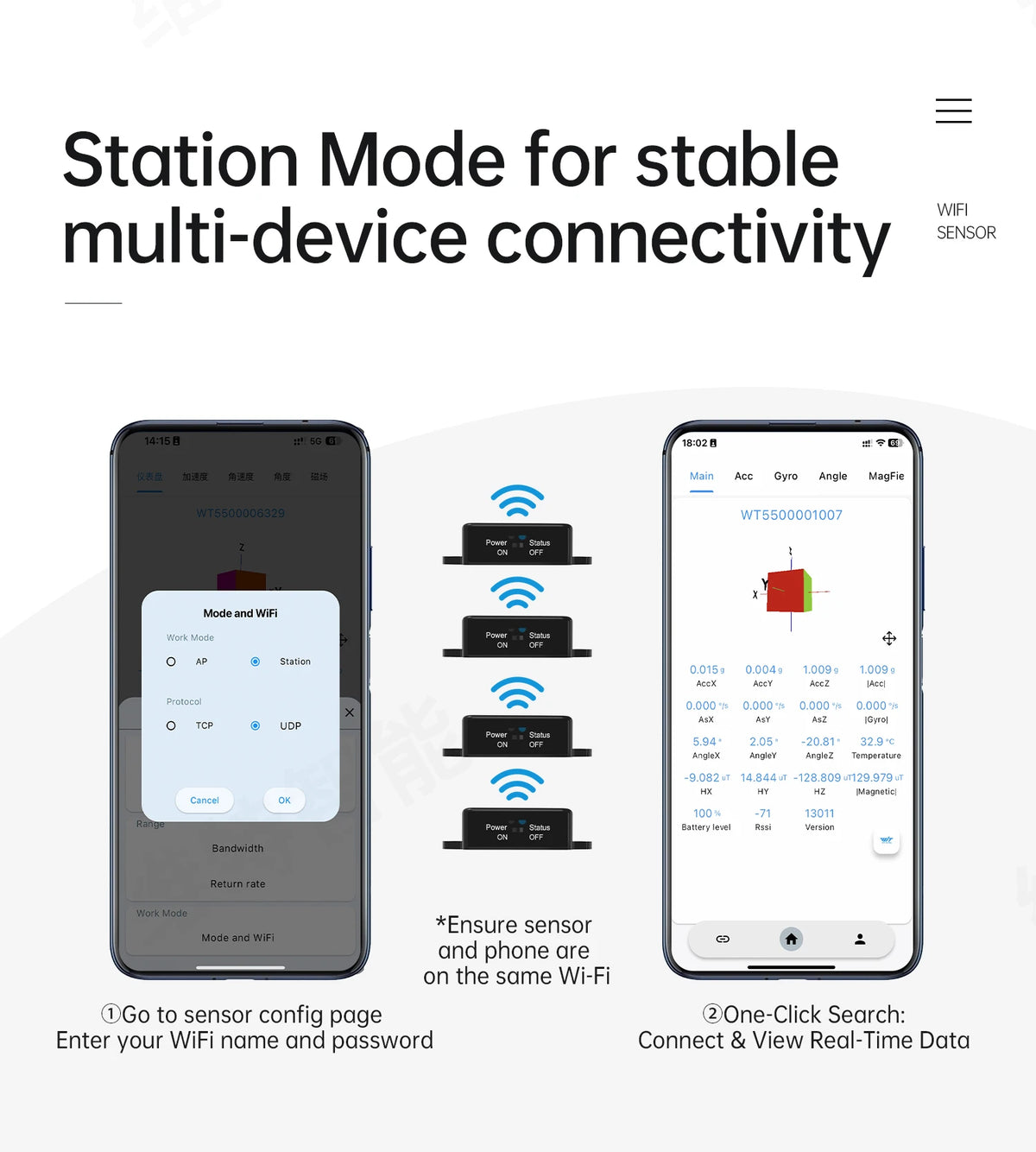 WT901 Wi-Fi Nine-Axis Motion Sensor - Options