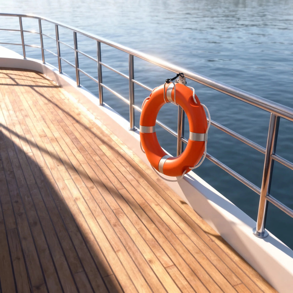 Stainless Steel Horseshoe Lifebuoy Bracket with Plastic Mount