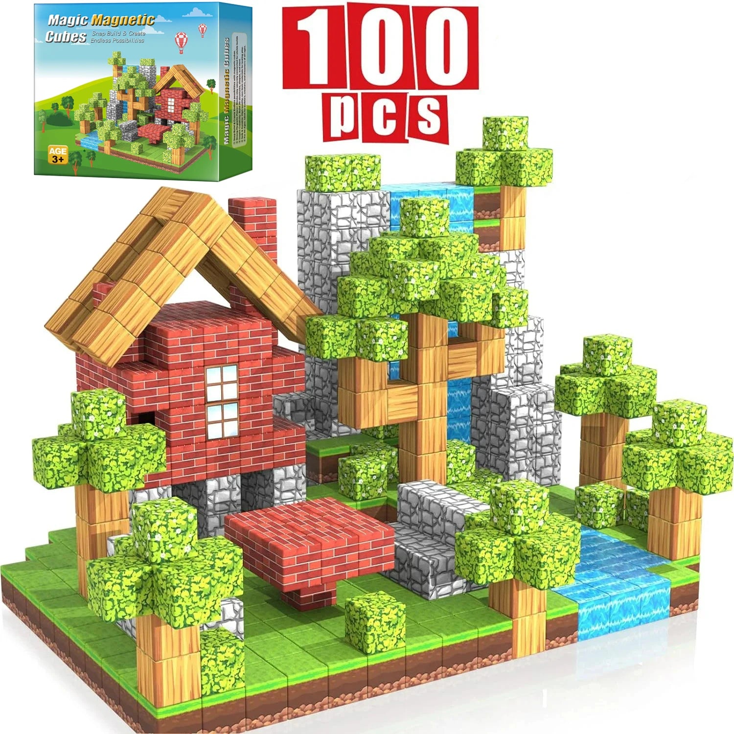 100-Piece Magnetic Building Blocks Set for Creative STEM Play