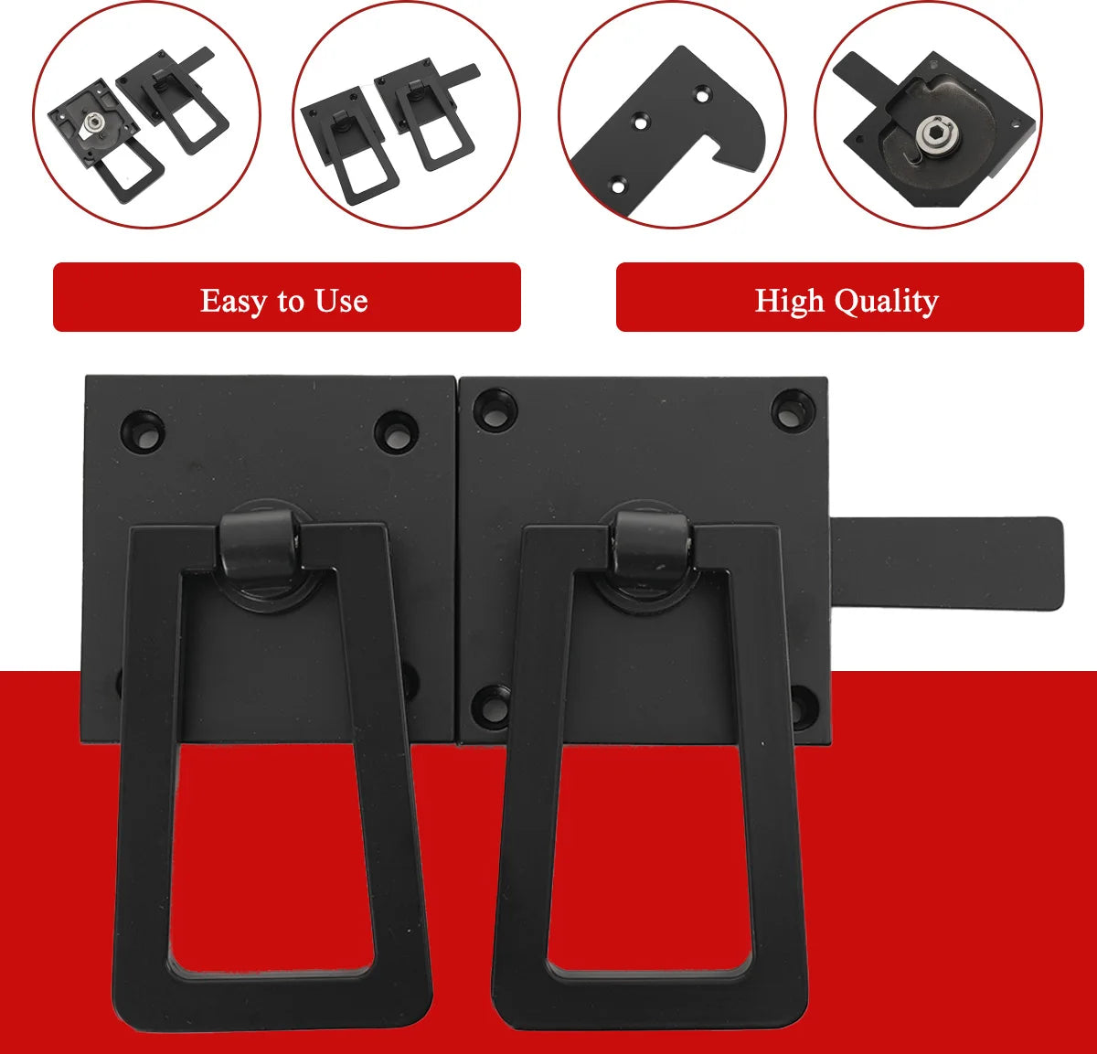 Heavy Duty Gate Latch Double Side Gate Latches Matte Black Fence Latch Garden Door Latch Pool Gate Latch