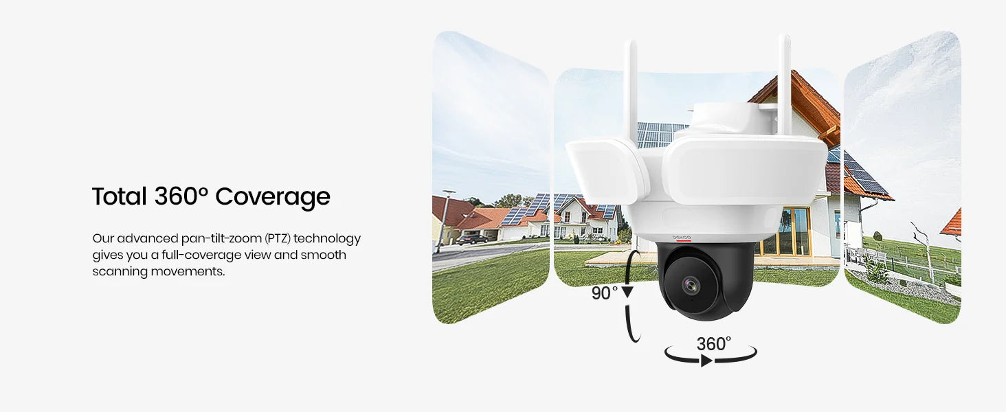 DEKCO 3K UHD WiFi Floodlight Camera with 360° View