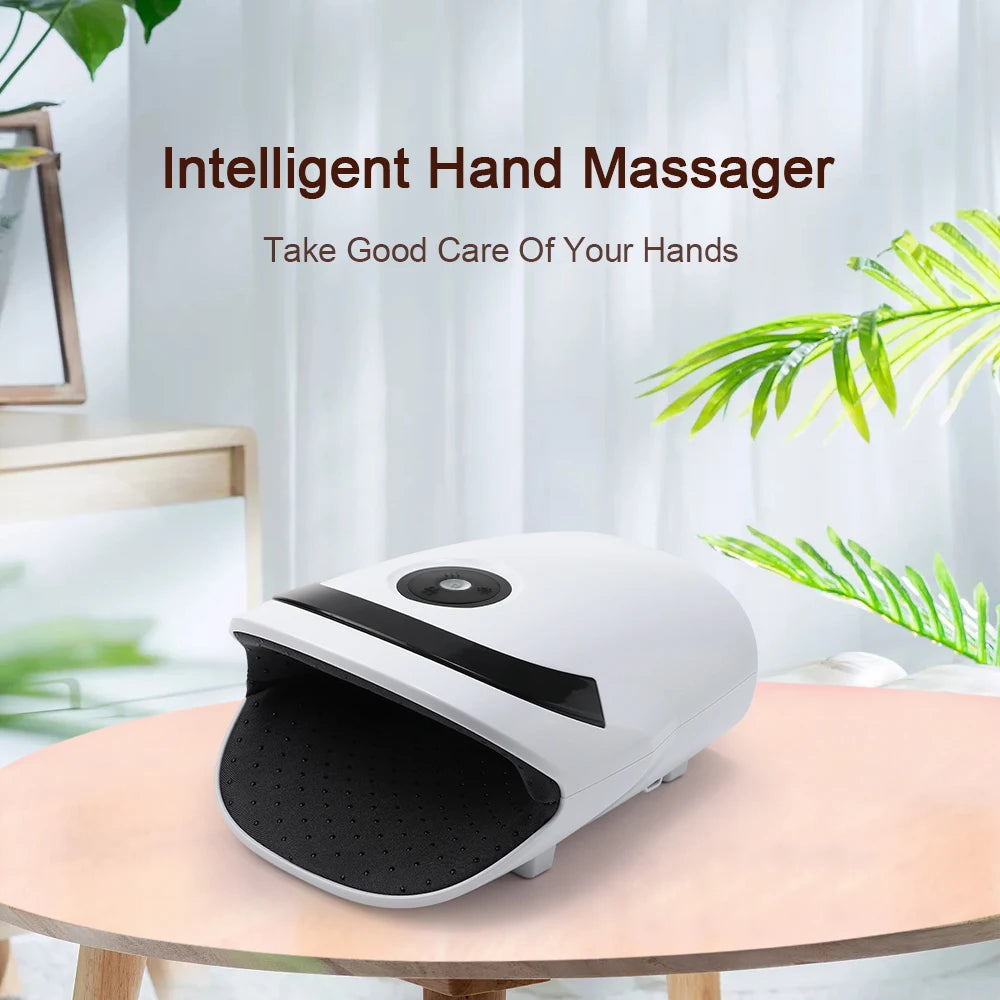 Wireless Electric Hand Massager Air Compression 3 Level Hot Compress Palm Acupoint Massager Help Finger Numbness Hand Massage
