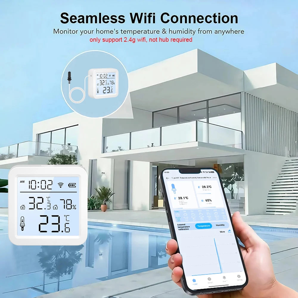 Tuya WiFi Temperature and Humidity Sensor with Probe