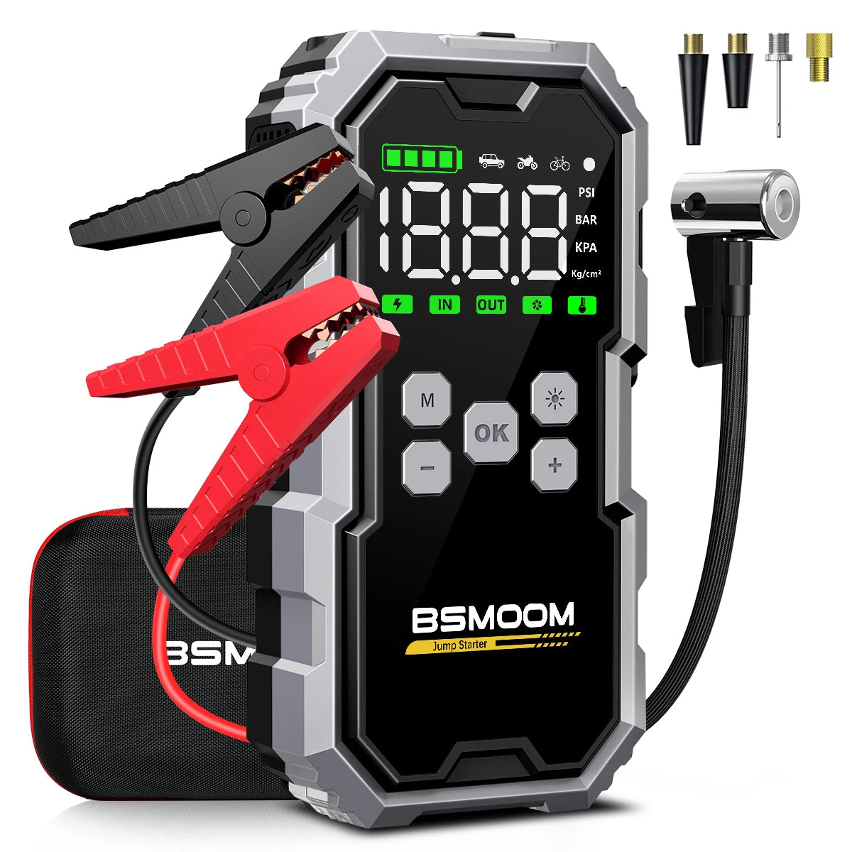 Car Emergency Start Power Supply with Air Compressor and Tire Inflator