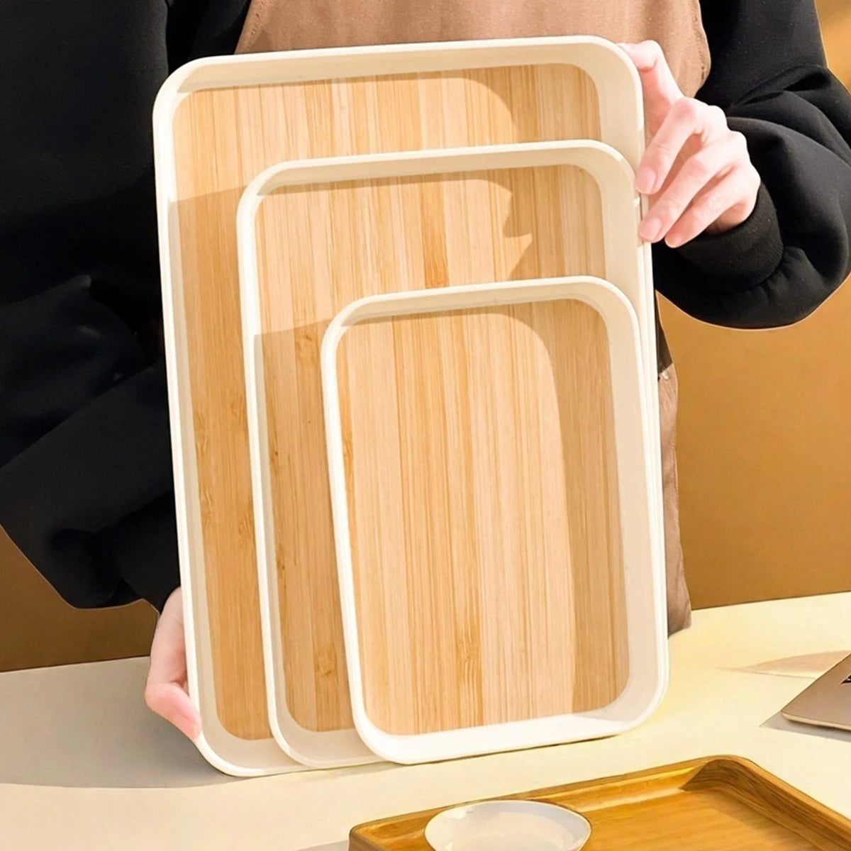 Rectangular Reusable Serving and Storage Tray for Food