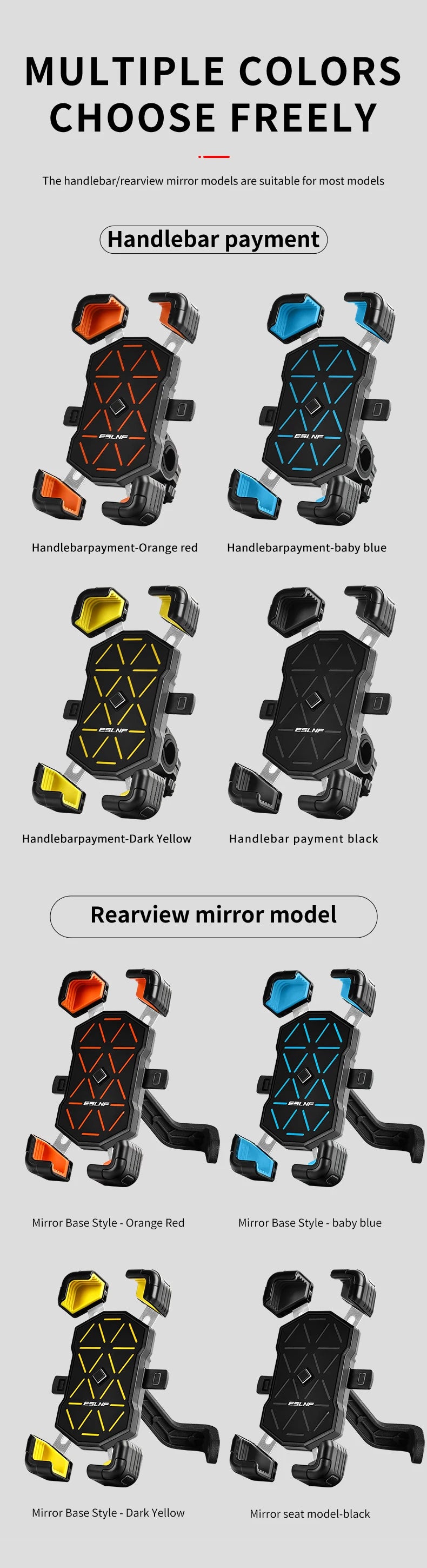 Support universel pour téléphone de vélo compatible avec les appareils de 4,5 à 7,2 pouces