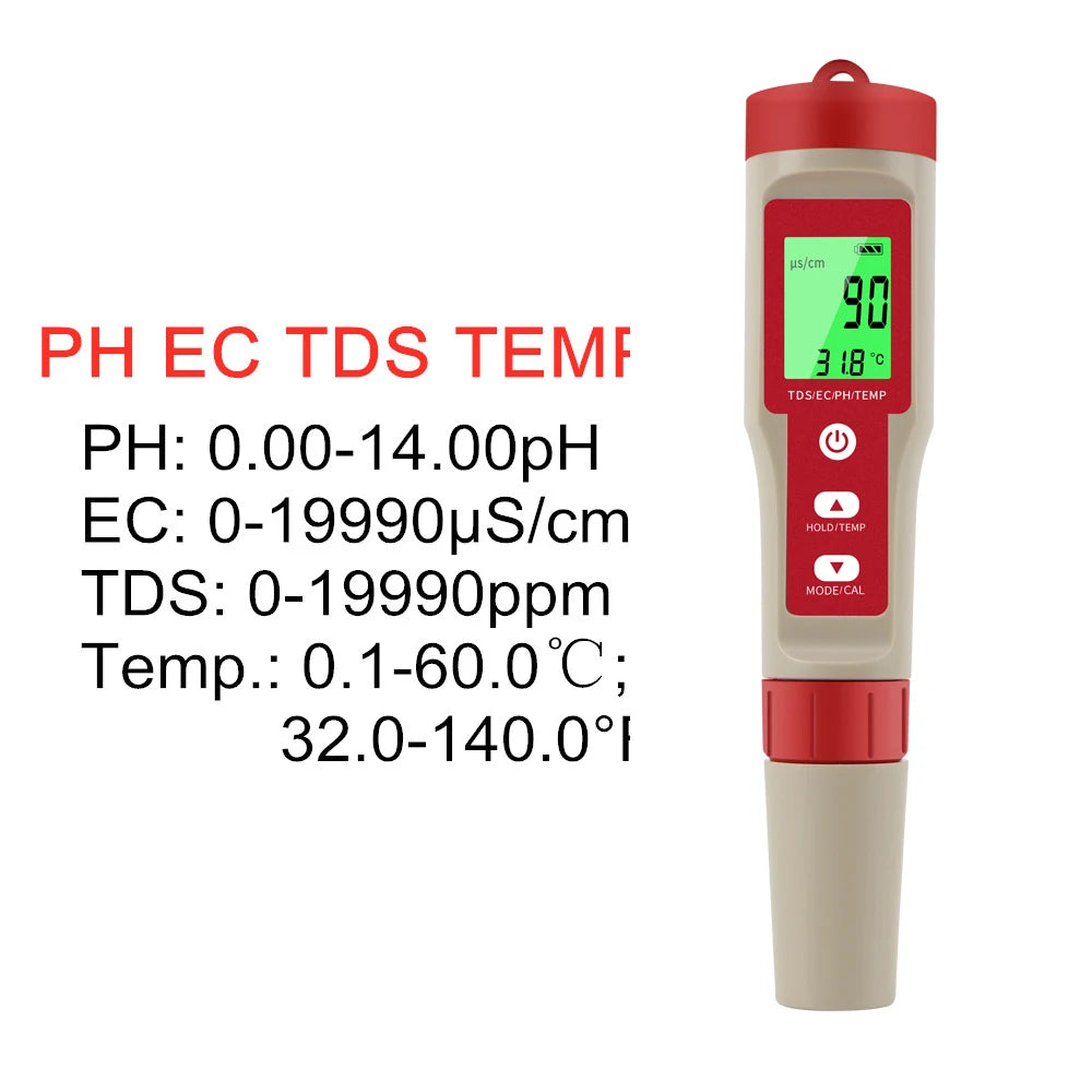 Digital Water Tester - pH, EC and TDS Options