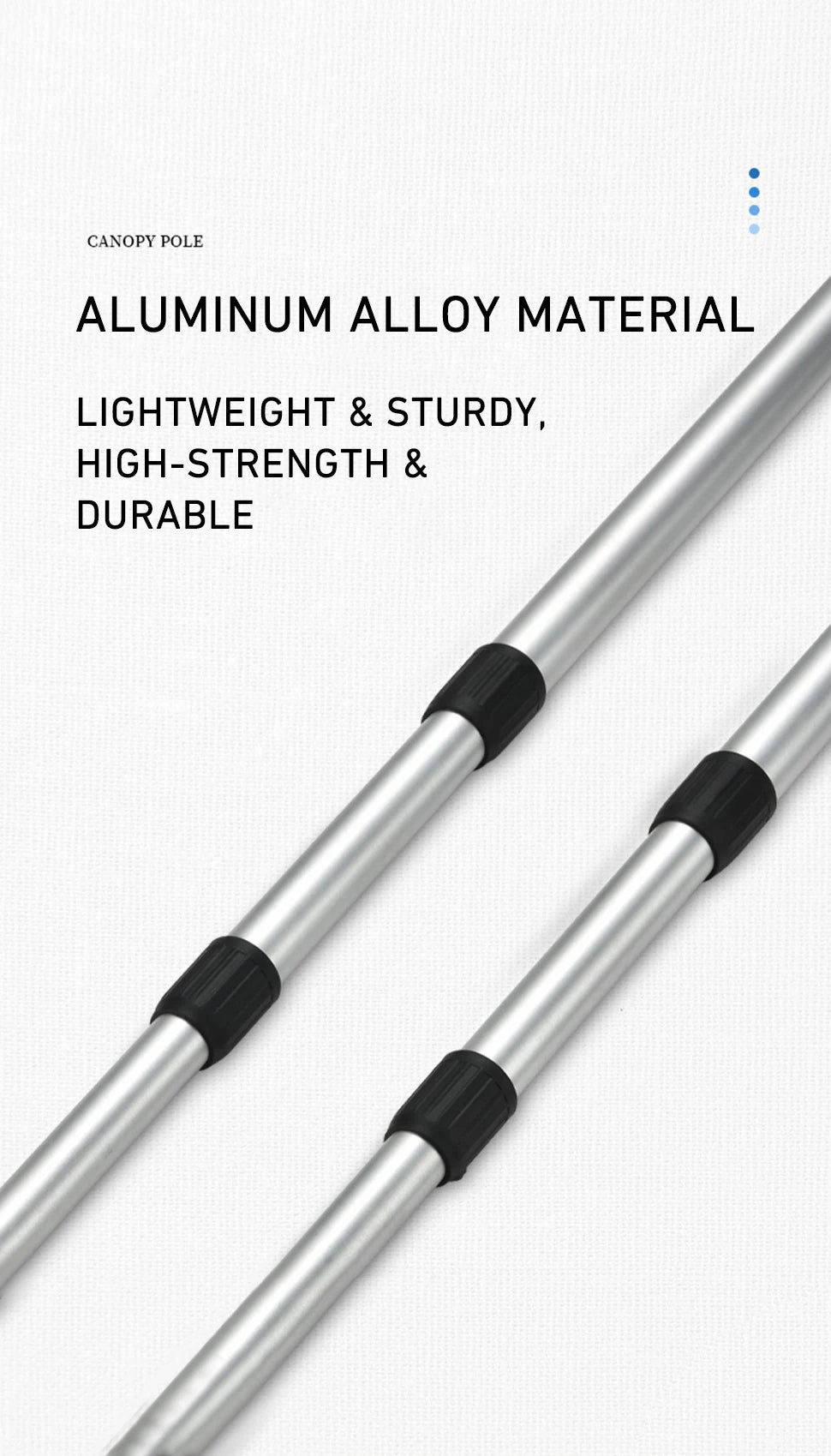 Adjustable Aluminum Camping Tarp Poles Set, 2 Pieces