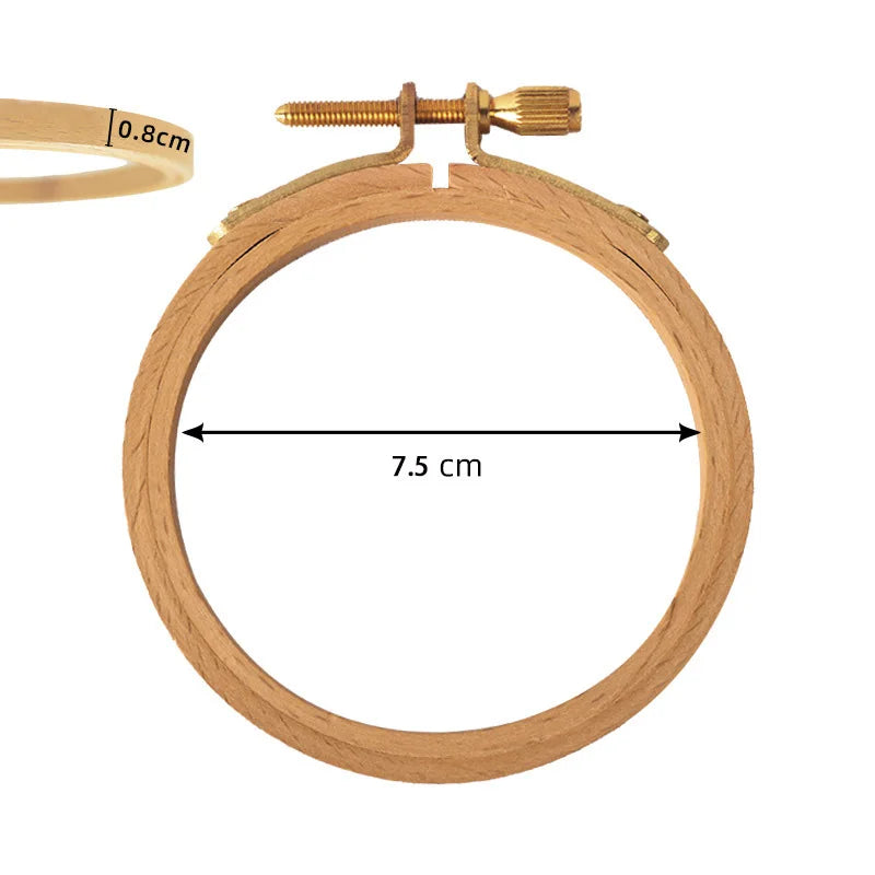 Beech Wood Embroidery Hoop for Cross Stitch, Nine Sizes