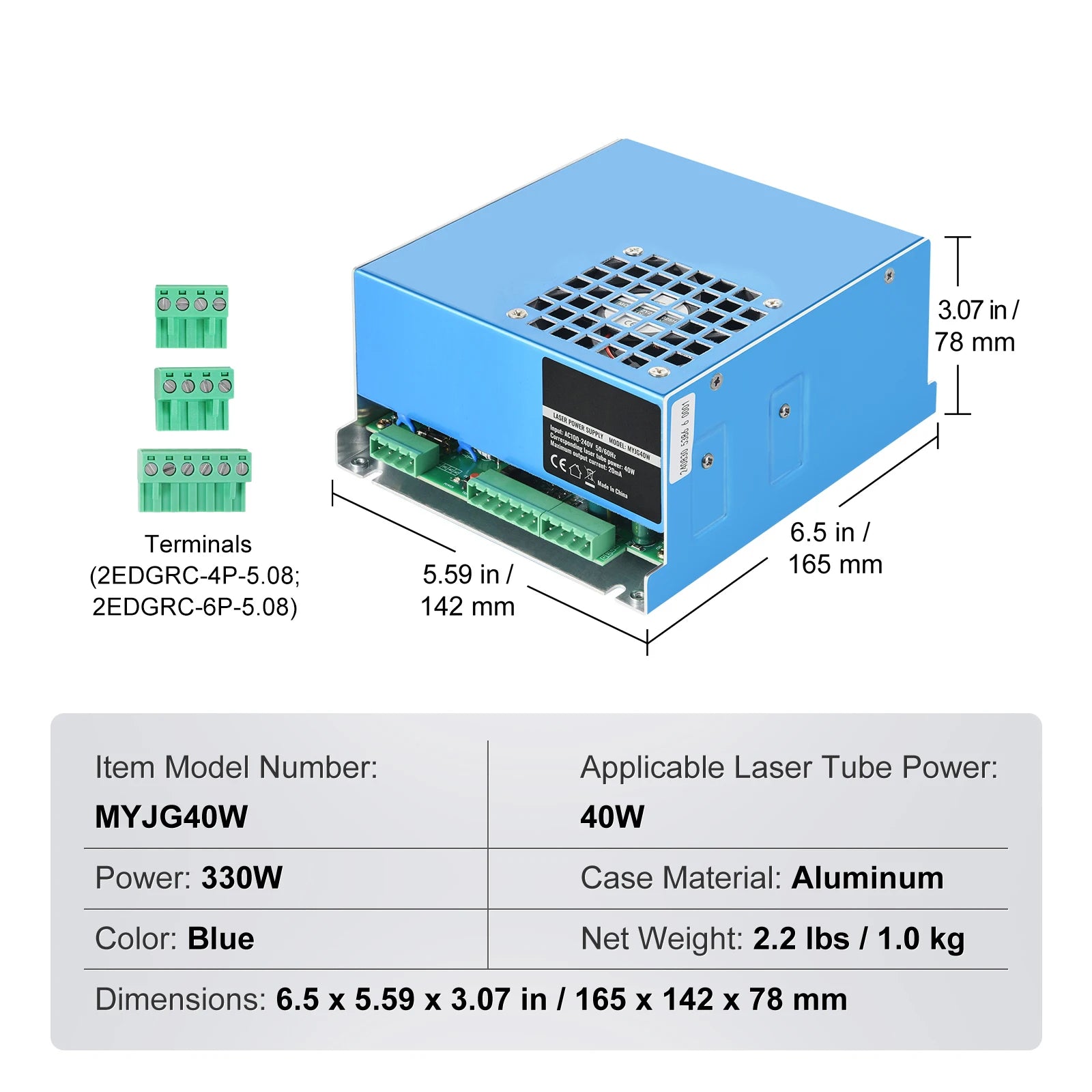Τροφοδοτικό Ισχύος CO2 Laser 40W–150W για Χαράκτες & Κόφτες 110V