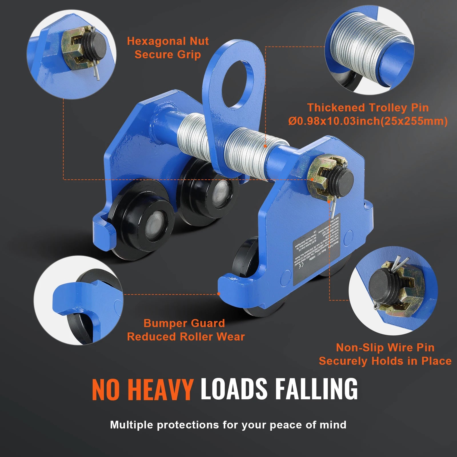 Adjustable Manual Beam Trolley 0.5–2 Ton Dual Wheel Hoist