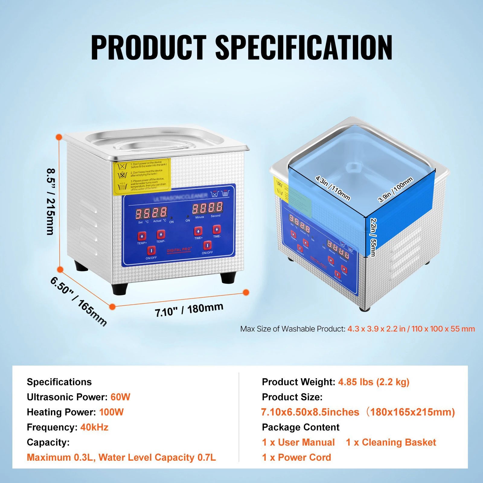 Ultraschallreiniger 1,3L–30L 40kHz Tiefenreinigungsgerät