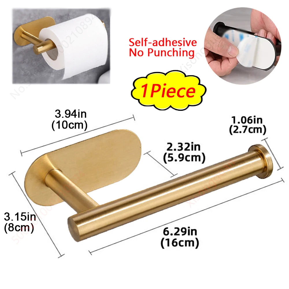 1/2PCS Kitchen Paper Towel Holder Toilet Paper Holder Adhesive Tissue Rack Napkin Dispenser Cabinet Storage Bathroom Accessories