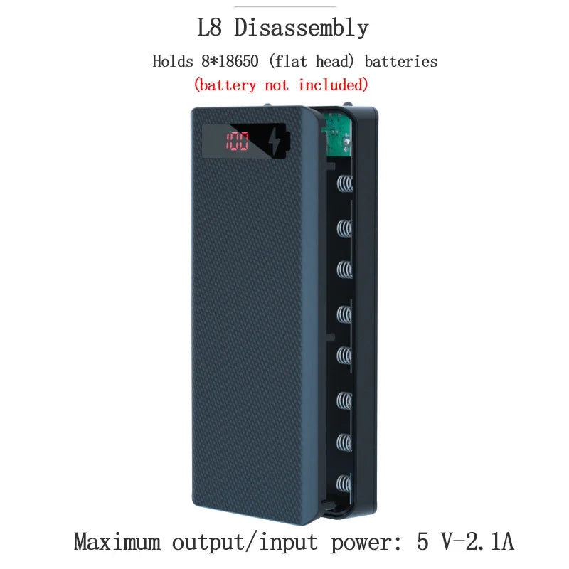 Dual USB Power Bank LED Shell DIY Shell 18650 Holder Cases Detachable Battery Charge Storage Box Without Battery For CellPhone