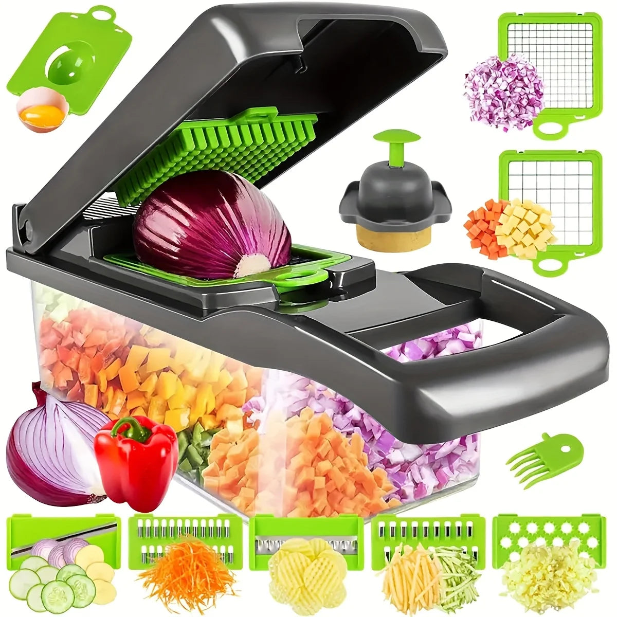 Vegetable Slicer & Dicer Set with Interchangeable Blades