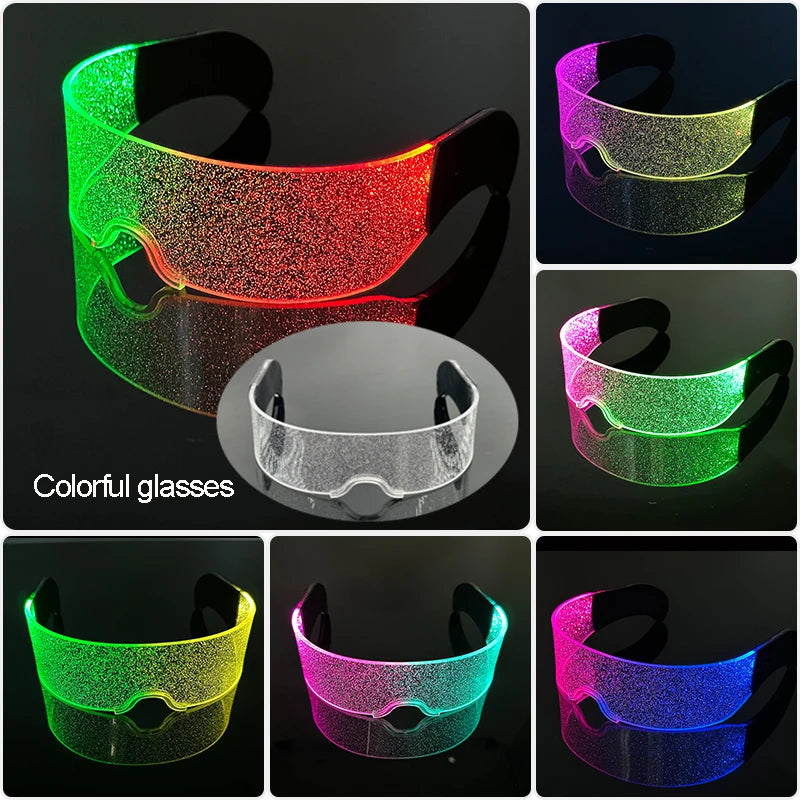 Cool Luminous Colorful LED Light Up Glasses Glowing Neon Light Flashing Party Glasses For Nightclub DJ Dance Party Decor