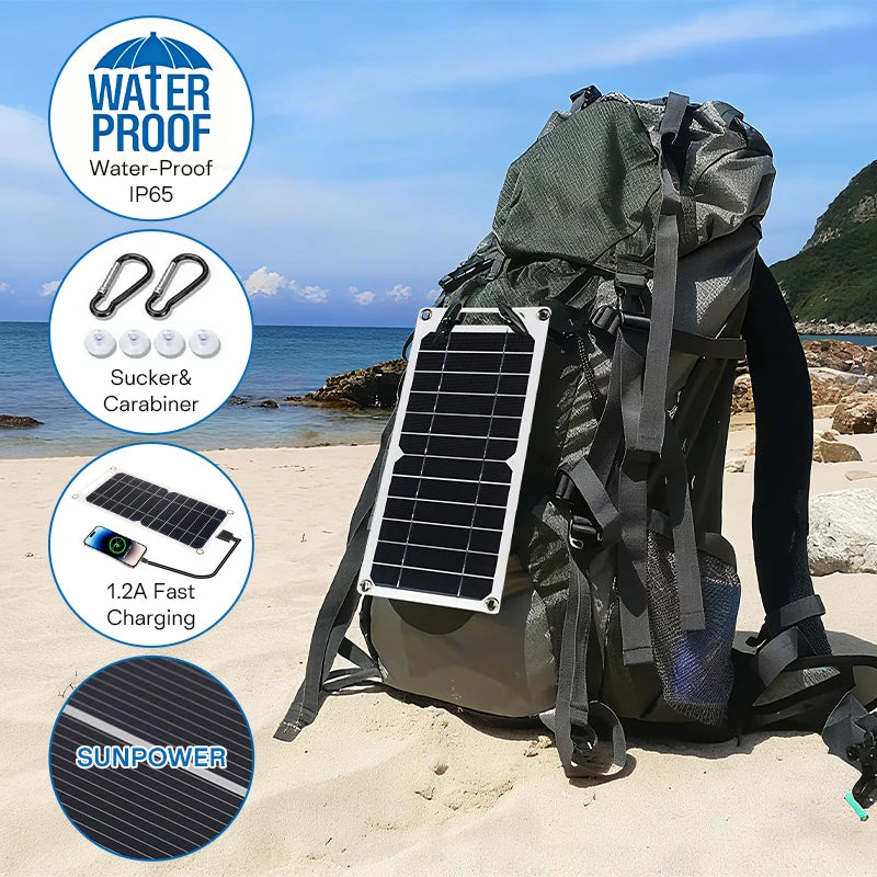 Portable Monocrystalline USB Solar Panel, 300 × 145mm
