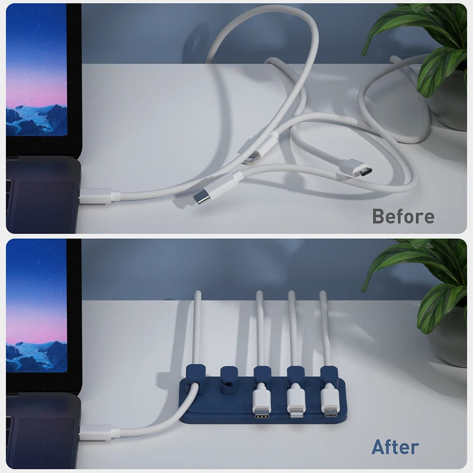 Magnetic Cable Organiser with Five Clips