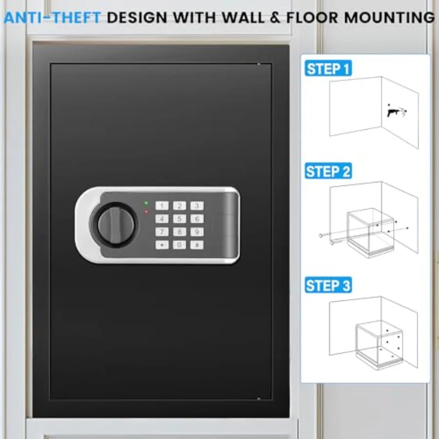 Fireproof Waterproof Document Safe with Digital Keypad, 19.7" Tall