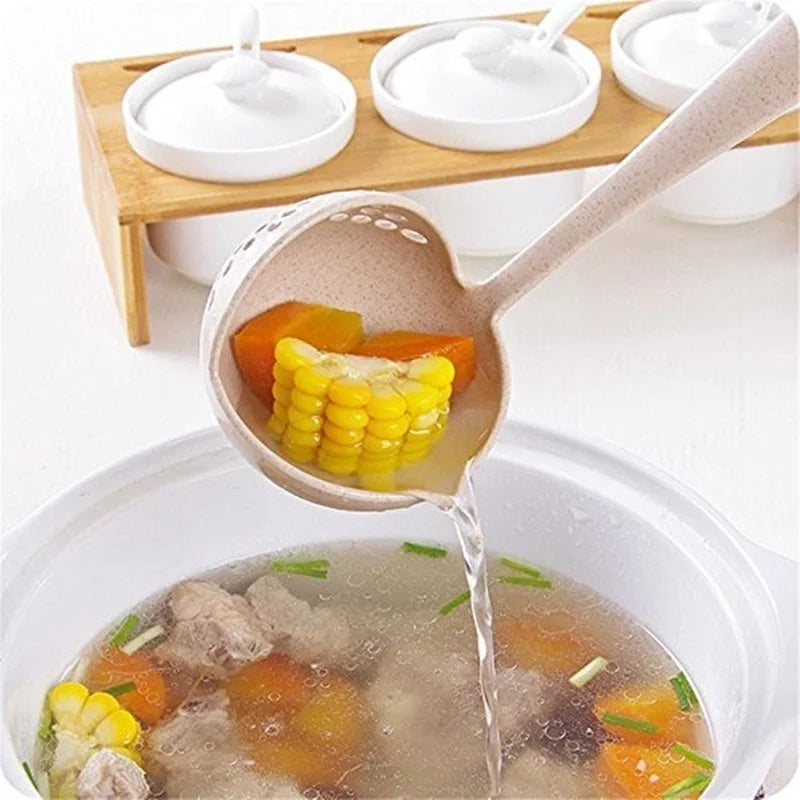 Sopa e Colher de Filtro de Comprimento Longo 2 em 1
