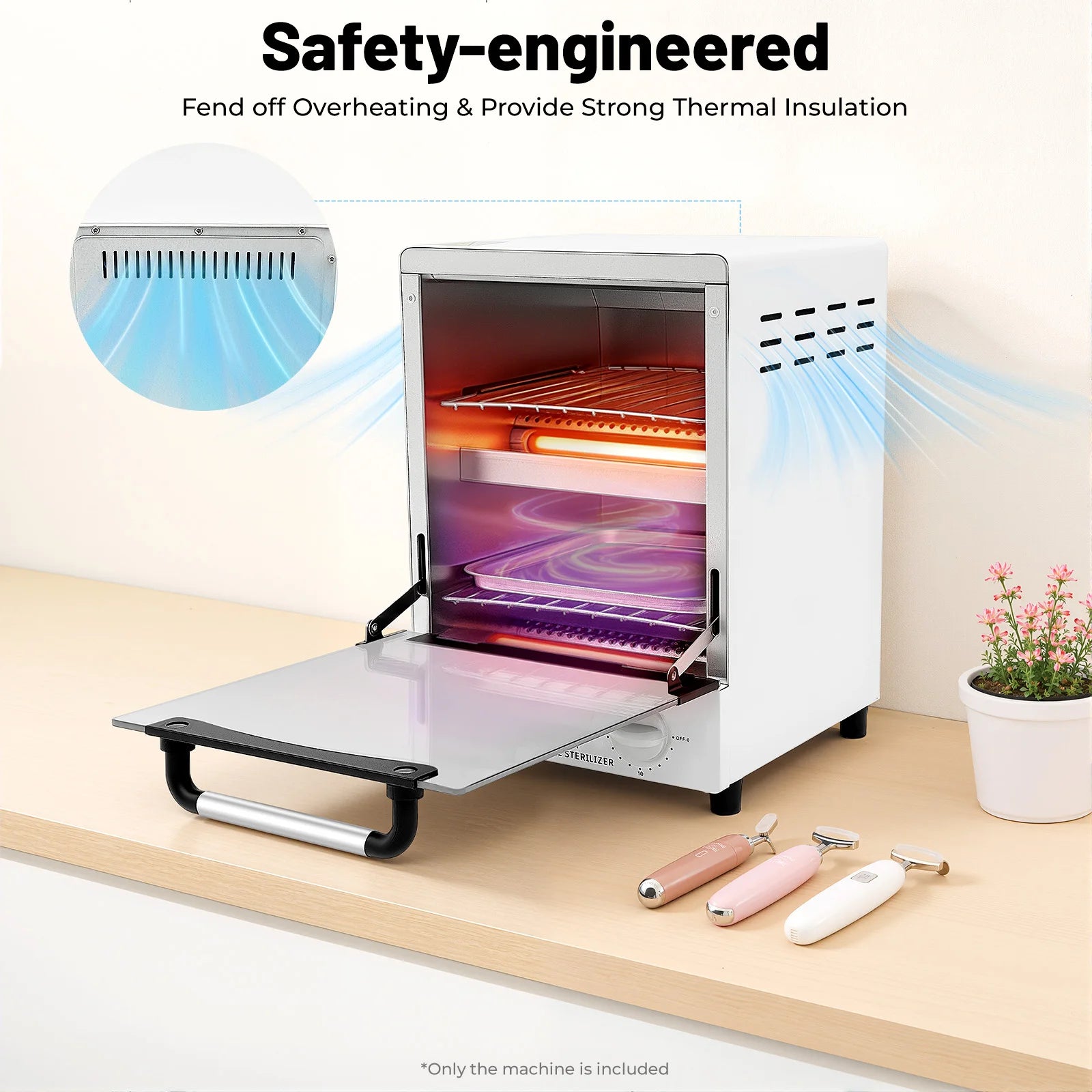 Esterilizador de Calor Infrarrojo 12L 1000W Limpiador de Herramientas para Uñas y Salón