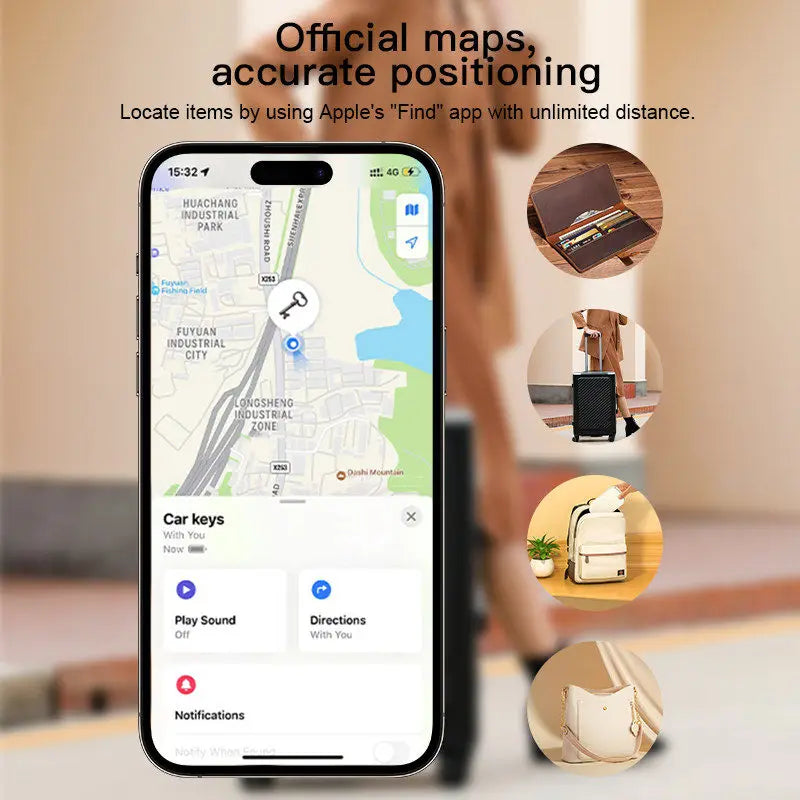 Smart Magnet Card Tracker Work with Apple Find My APP Cell Phone Back Cover Holder Card Holder ID Card Slim Sticker for iPhone