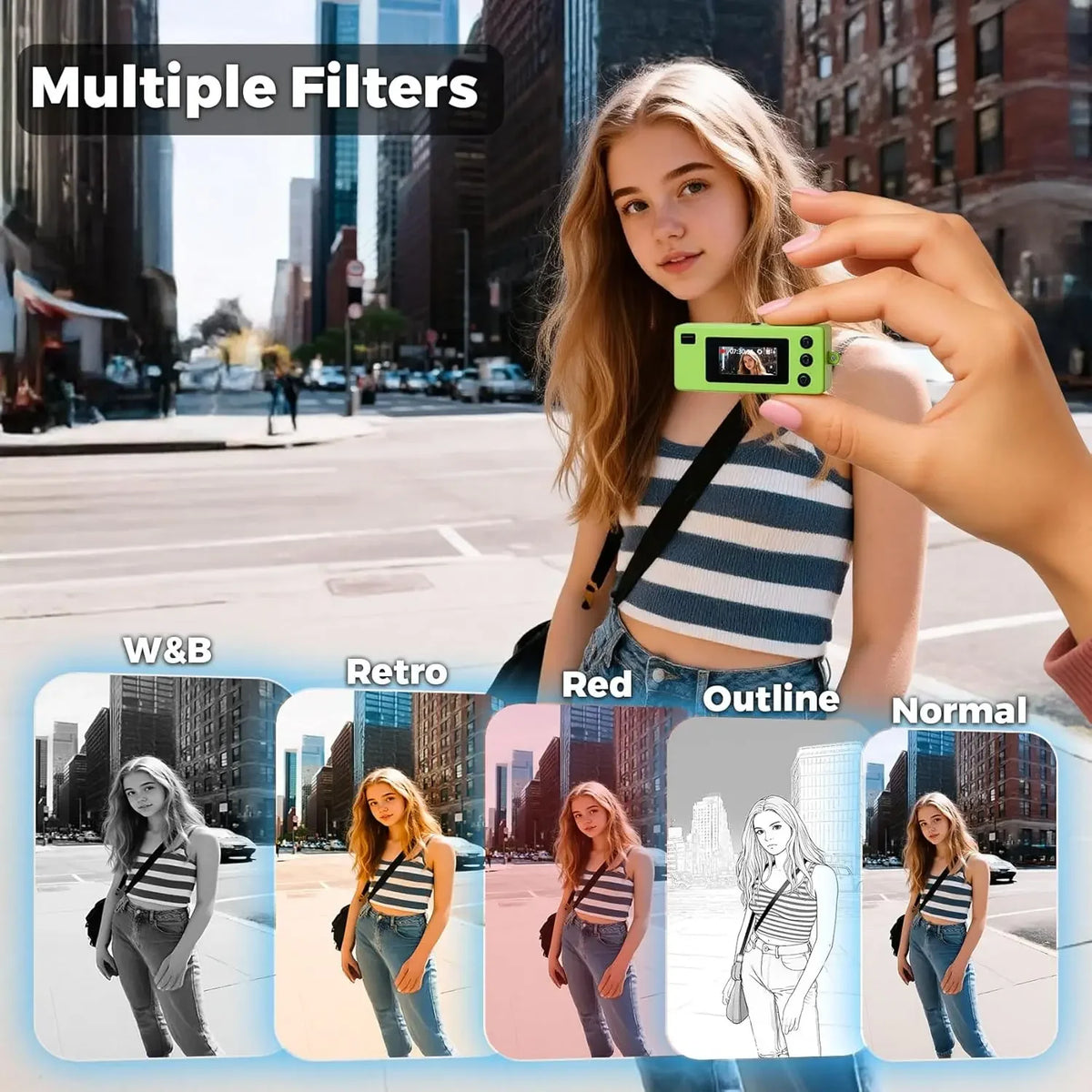 Mini Keychain Camera with 0.96-Inch Screen