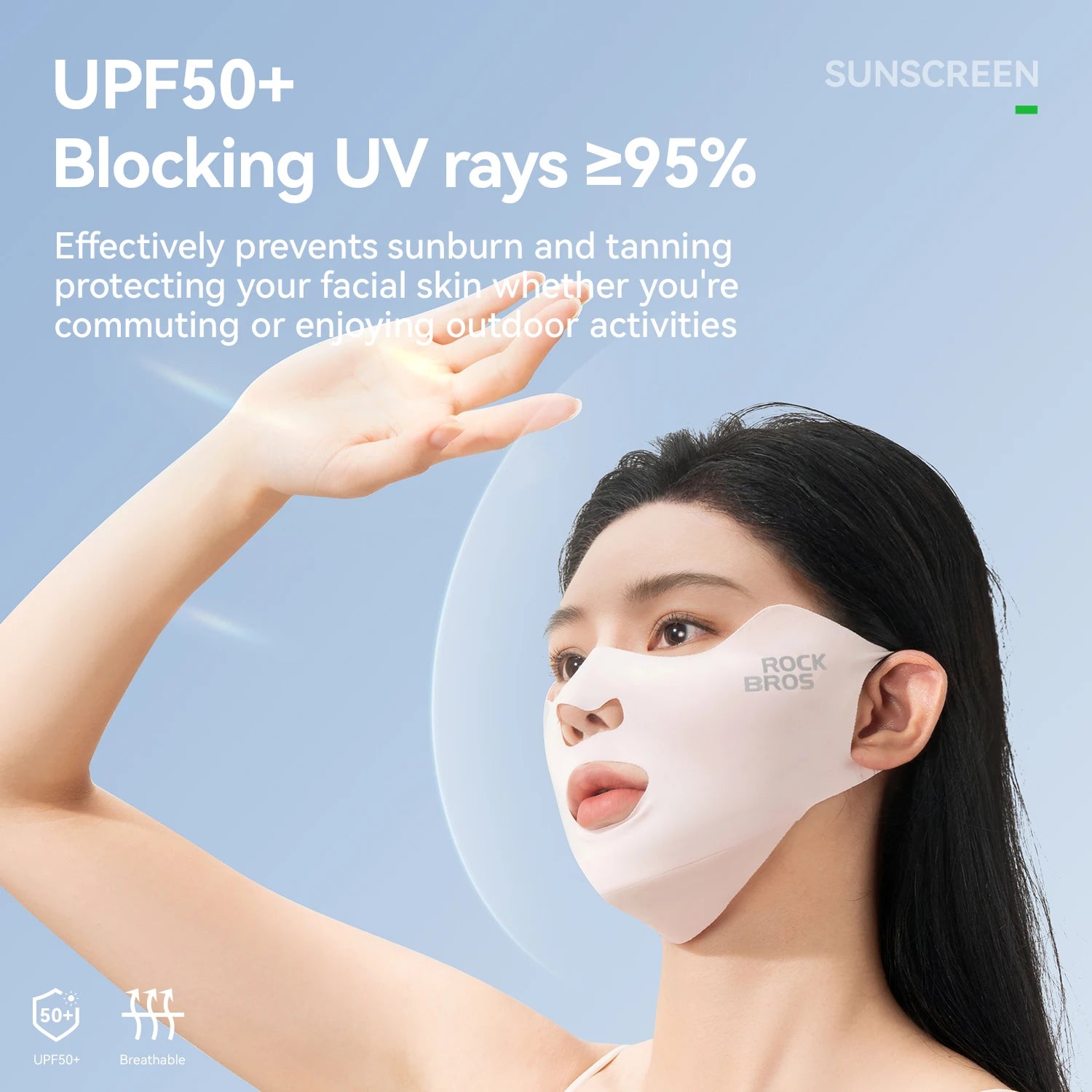 UPF50+ Ice Silk Cycling Face Mask for Sun Protection
