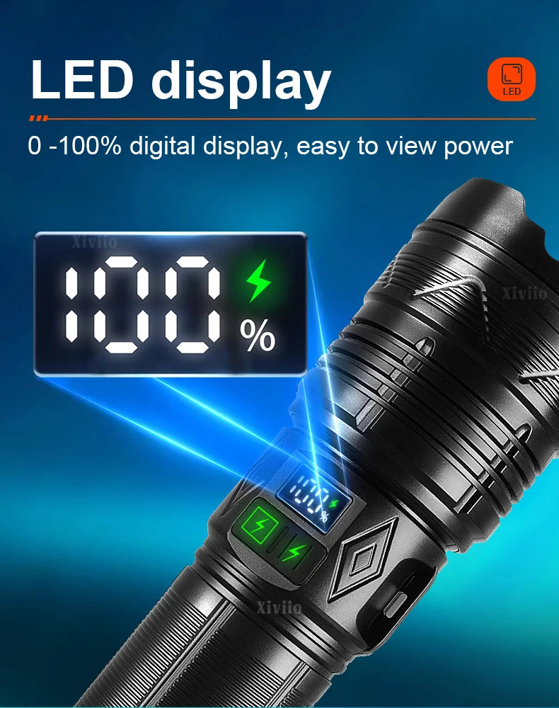 2026 New Upgrade Ultra Powerful Flashlights Rechargeable LED Tactical Torch Super Bright Lamp Outdoor Adventure Fishing Camping