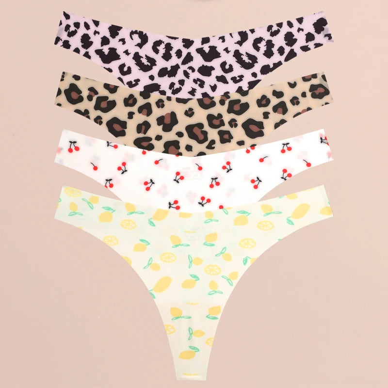 Stretchstrings voor dames met print - 4 stuks