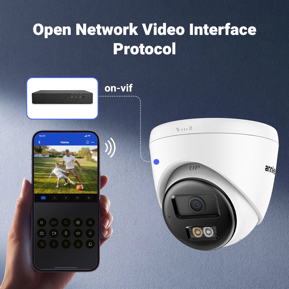 3K 5MP Outdoor IP Camera with Color Night Vision, Wide Angle, PoE, Two-Way Audio