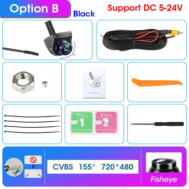 AHD 1920x1080P CVBS Vehicle 170° Car Rear View Camera Night Vision Fisheye Golden Lens HD Universal Reverse 12V IP68 Waterproof