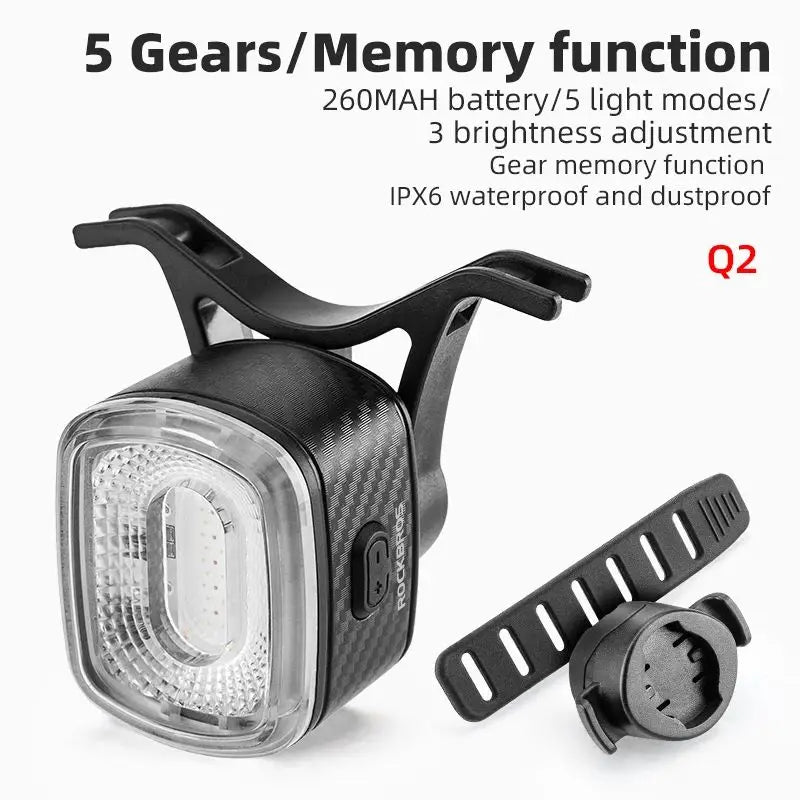 Smart Bicycle Brake Light with Auto Stop & USB-C Rechargeable