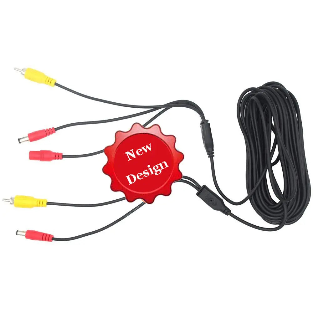 Cable de extensión RCA para vídeo de coche de 6 M/10M/15M, 2 en 1, para cámara de reversa