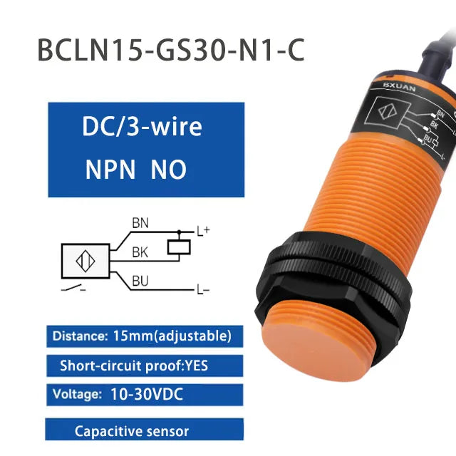 Sensor capacitivo de proximidad ajustable M30