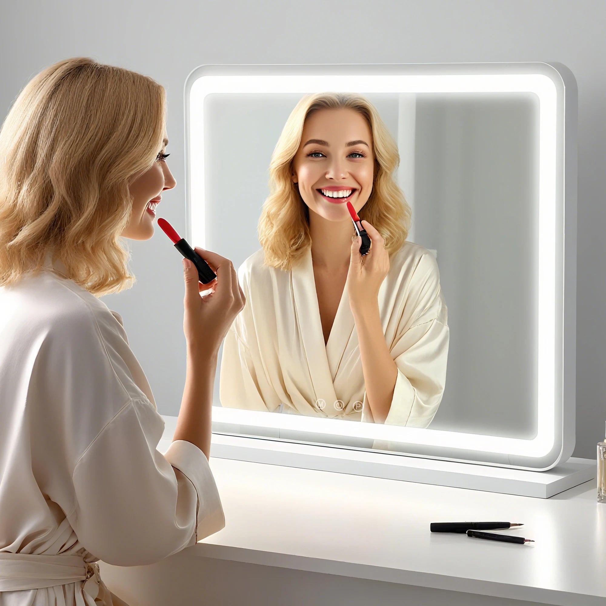 Miroir de maquillage LED avec 3 modes d'éclairage et luminosité réglable