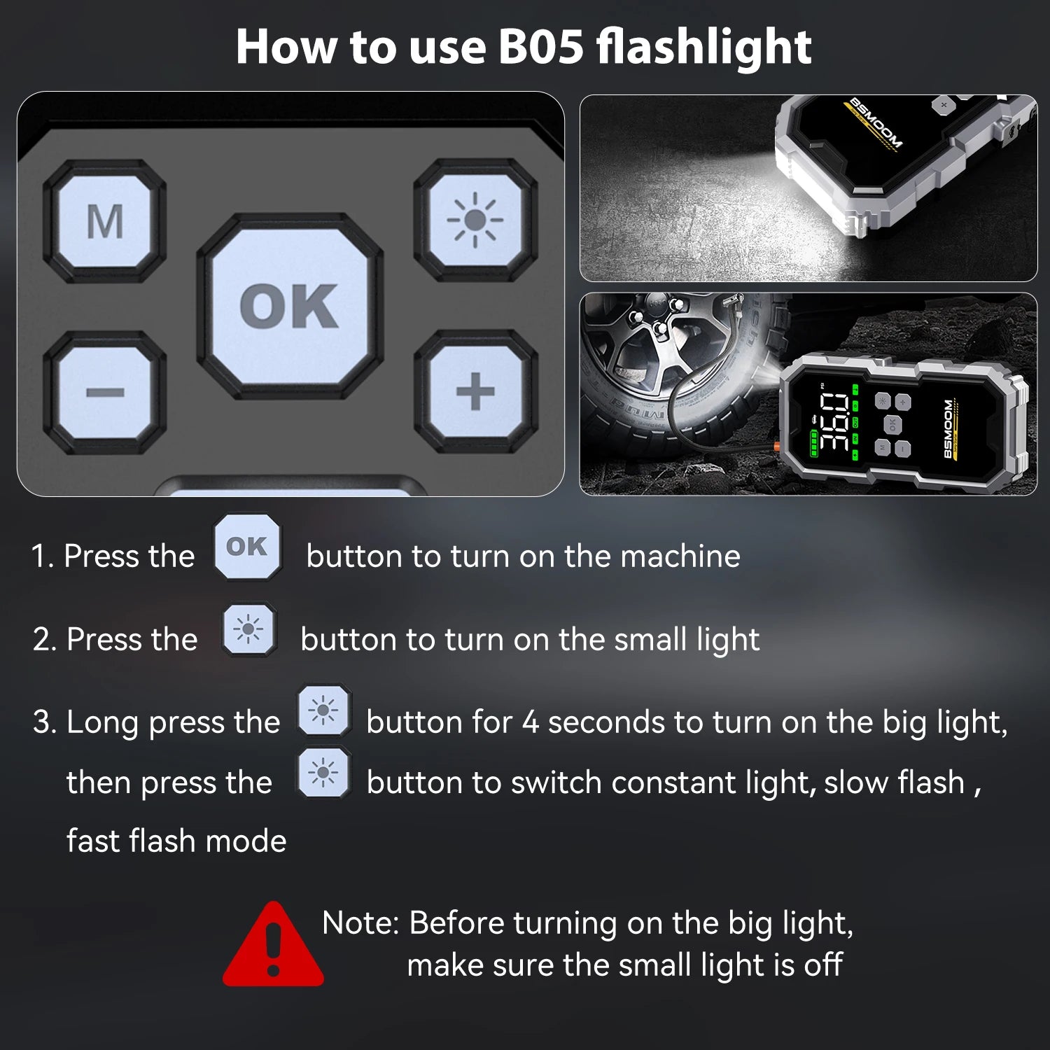 Portable Car Jump Starter & Air Compressor 6000A Booster