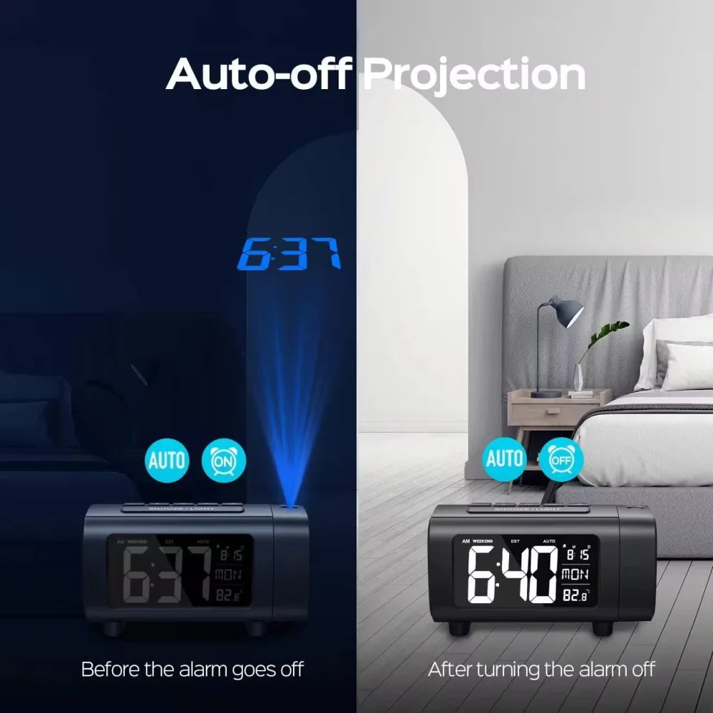Projection Alarm Clock with FM Radio