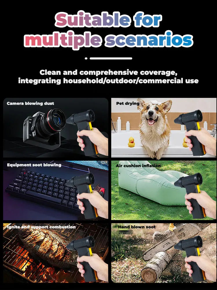 160000RPM Brushless Motor Electric Turbo Jet Fan High-Speed Turbo Violent Fan 10000mAh USB Rechargeable Powerful Dust Blower