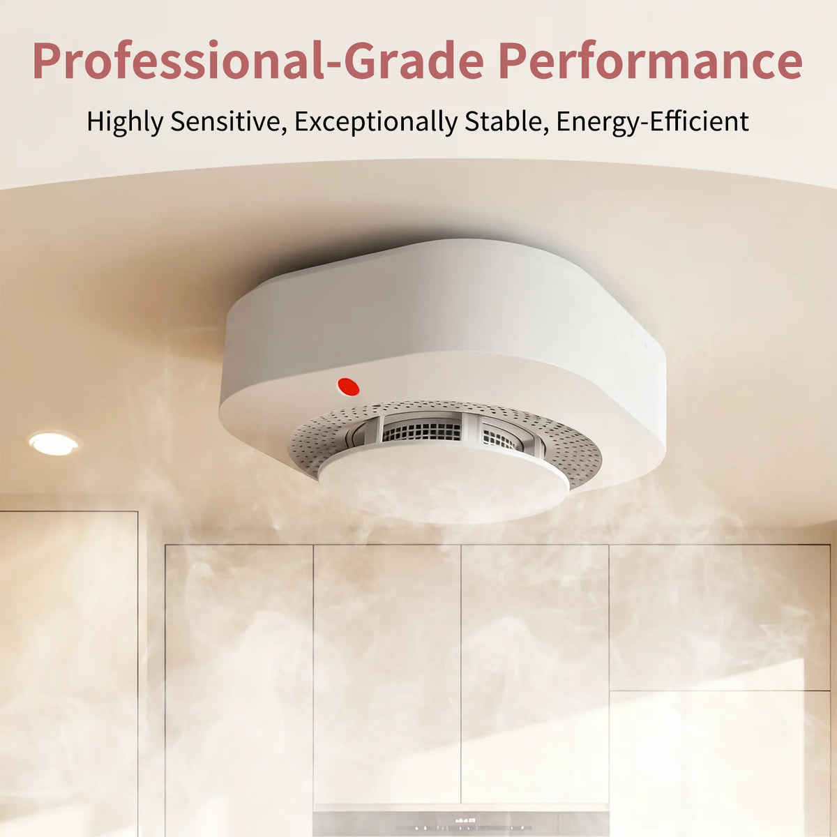 2/3/4/5/6 PCS Smoke Detector 10-Year Sensor Lifespan 360° Detection Low Battery Warning Fire Smoke Alarm Warehouse Garage Hallway Apartment Security