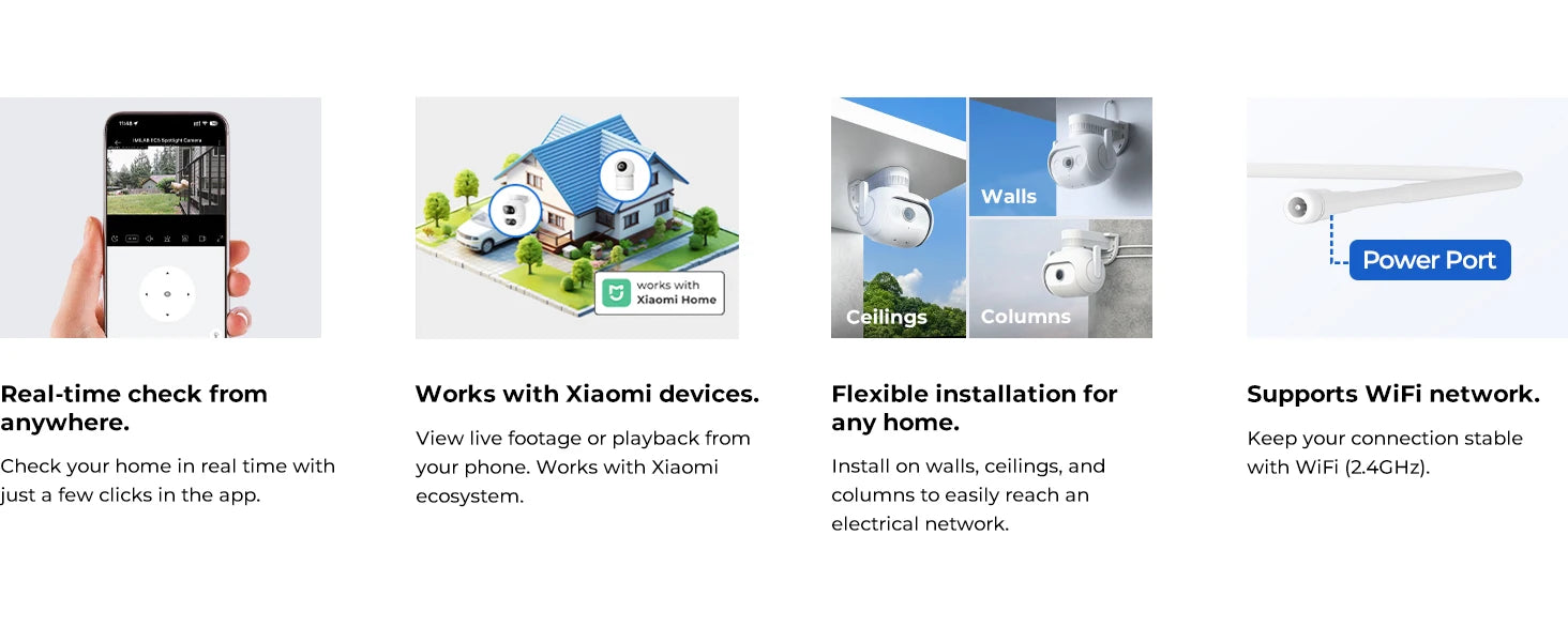 IMILAB EC5 Telecamera Floodlight 2K con tracciamento a 360° e visione notturna
