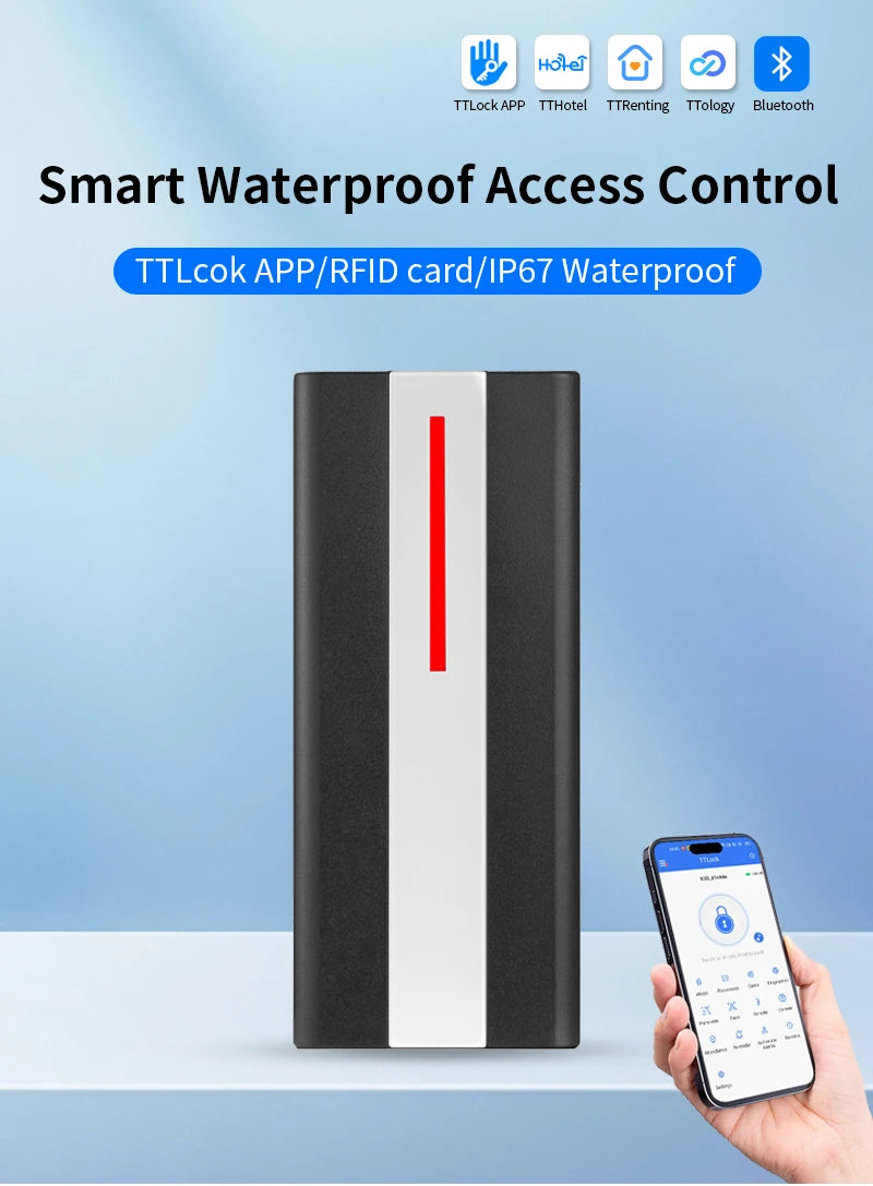 TTLock Bluetooth Access Control System IP67 Waterproof RFID Reader