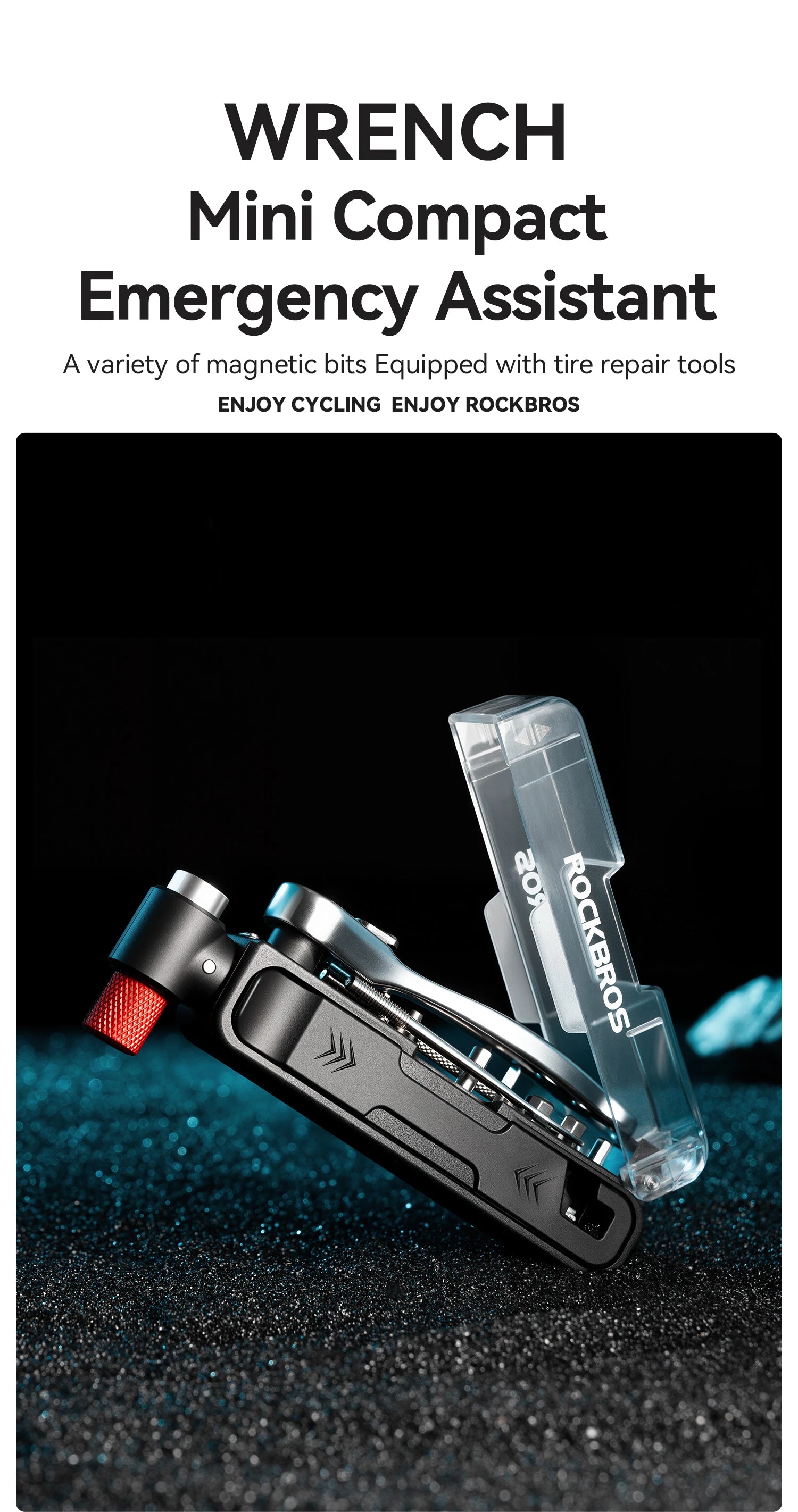 Trousse d’outils de réparation vélo avec clé à cliquet et leviers de pneu