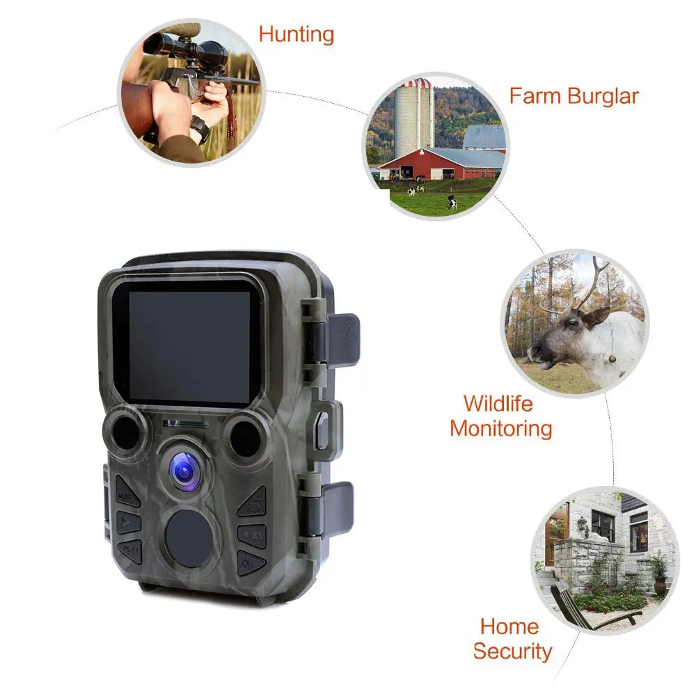 Mini Trail Game Camera Night Vision 1080P 12MP Waterproof Hunting Camera Outdoor Wild photo traps with IR LEDS Range Up To 65ft Spy-shop.com