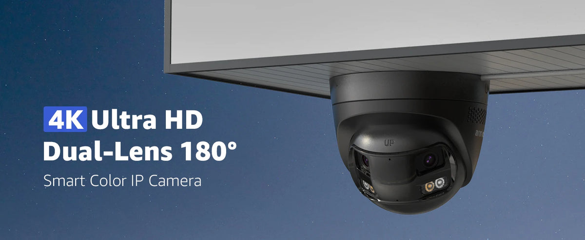 4K 8MP 180° Dual Lens Security Camera with Color Night Vision