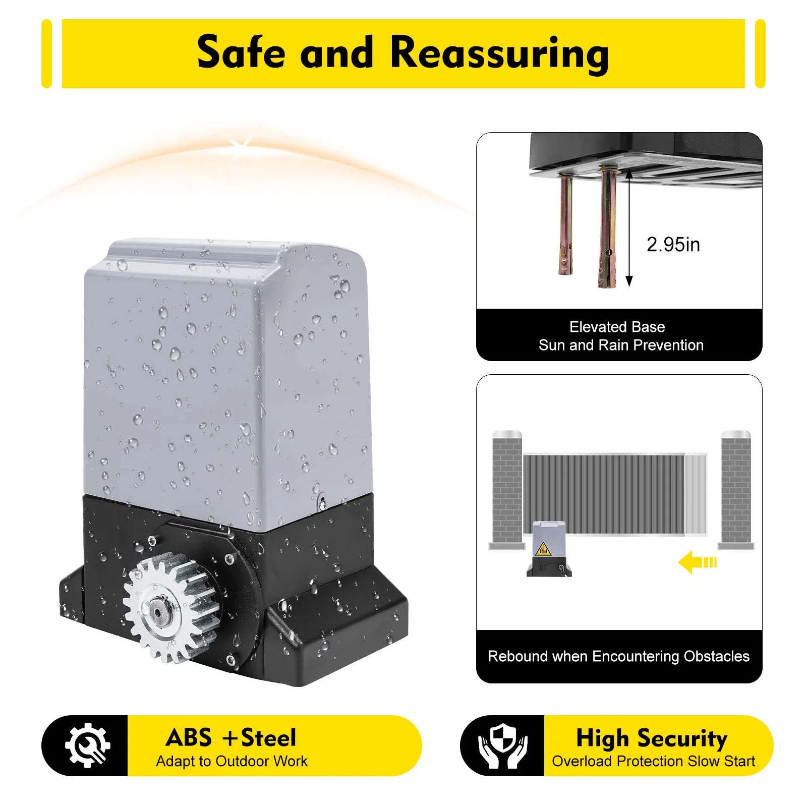 750W posuvný elektrický otevírač brány s dálkovým ovládáním