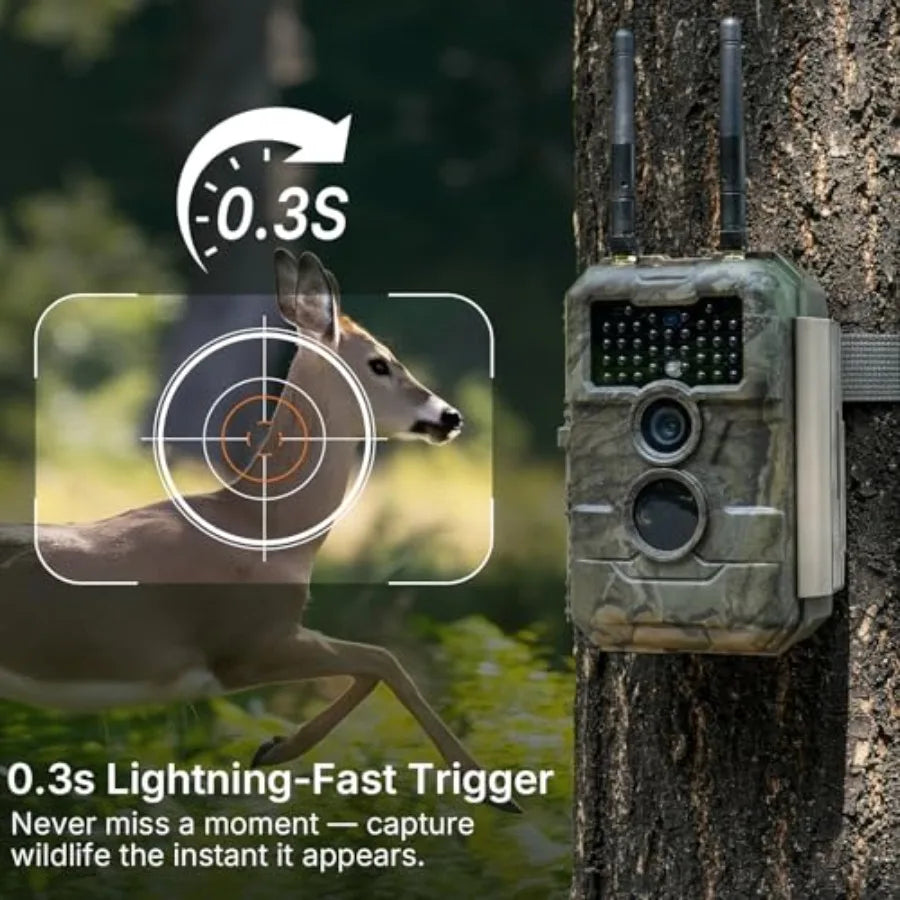 E6+ WiFi Wildlife Trail Camera, 64MP, 165 ft Range