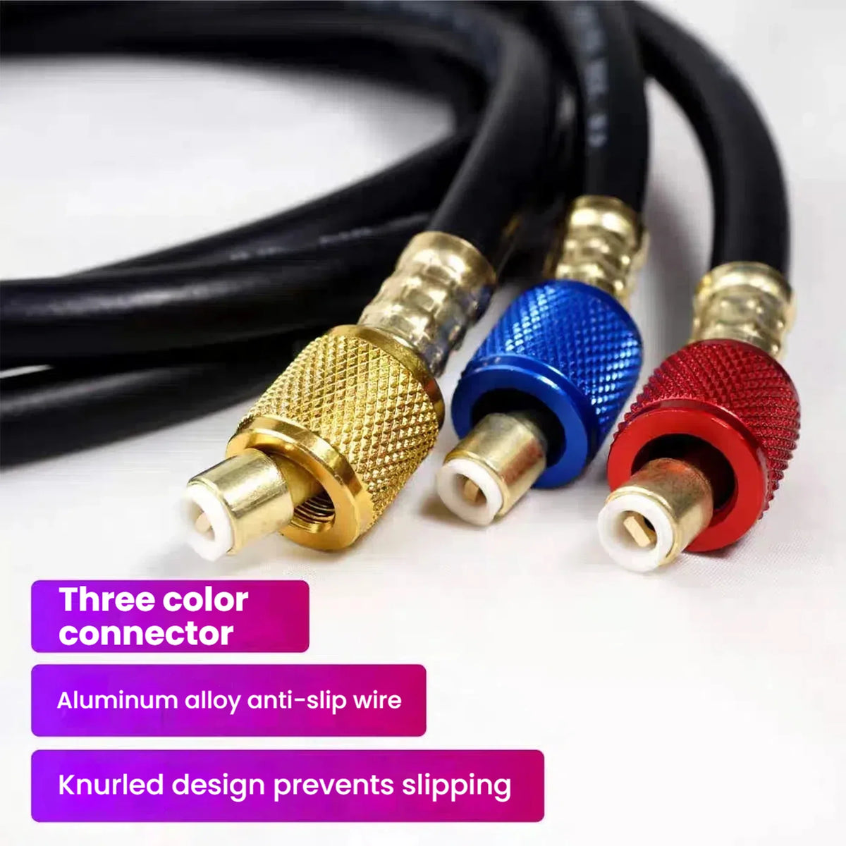 3 pièces Flexible de recharge R134a pour réfrigération AC, pression de travail 600-3000 PSI, compatible HVAC, manomètre de manifold et réfrigérant